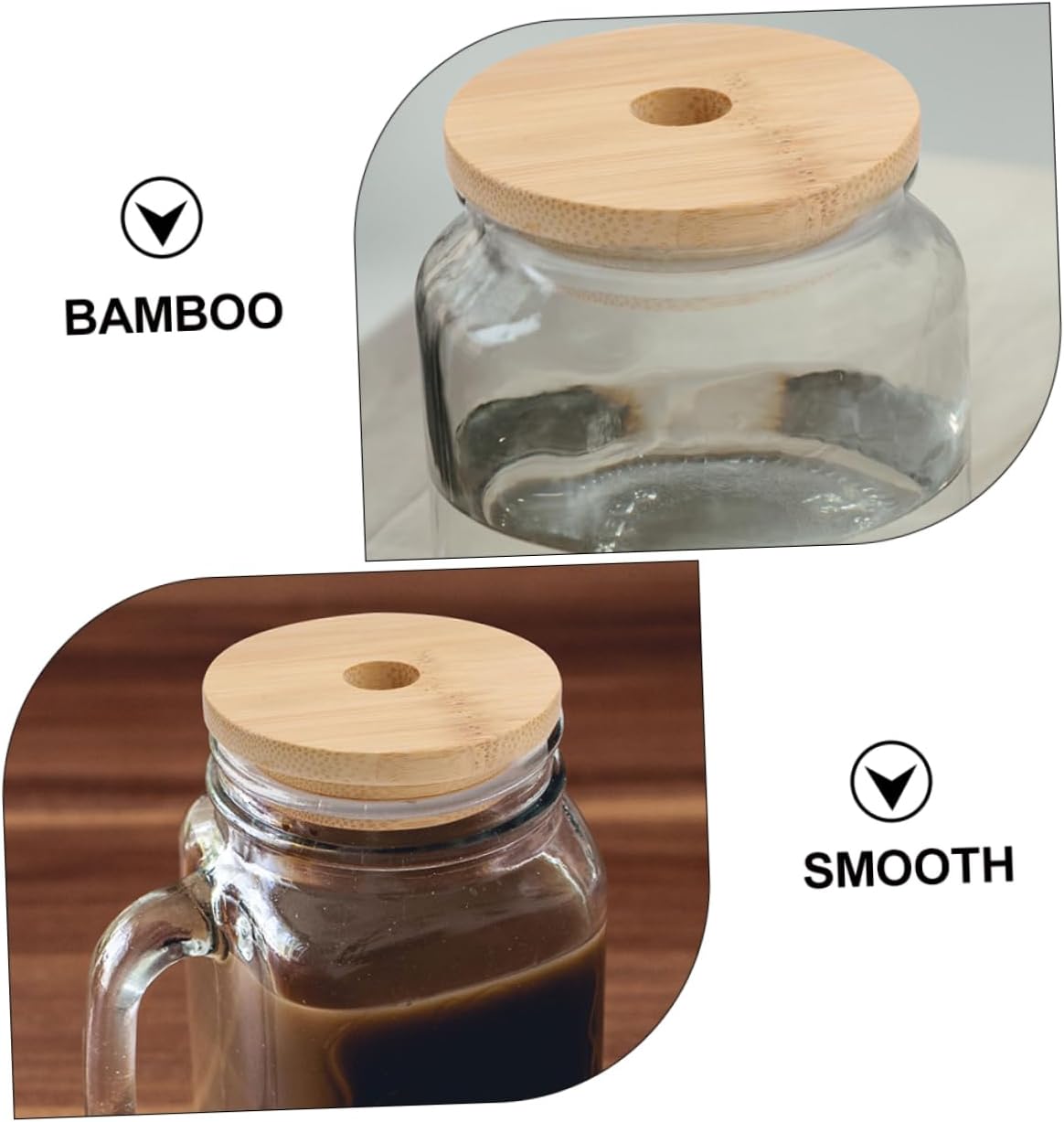 2 Pack Bamboo Mason Jar Lid Replacements with Airtight Sealing