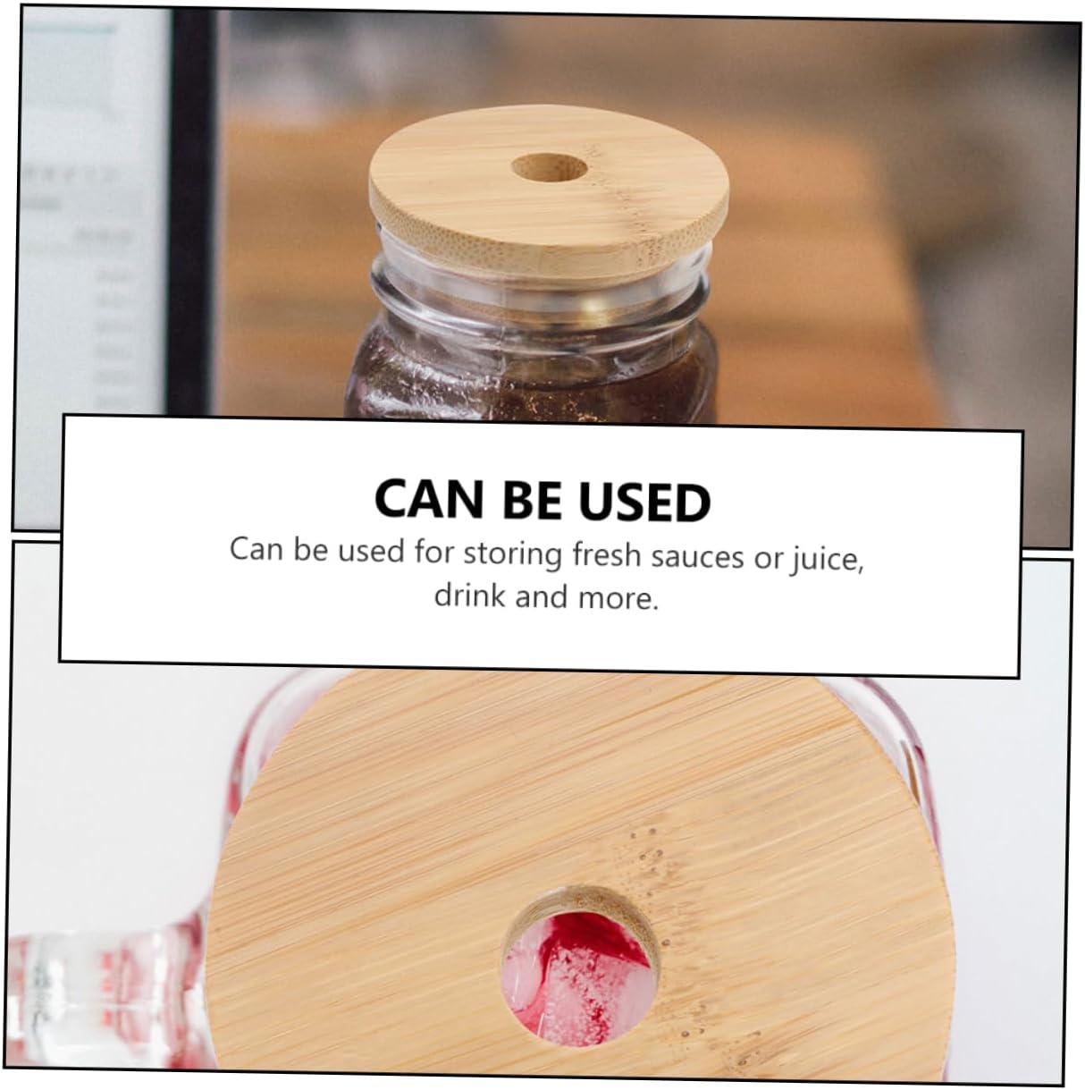 2 Pack Bamboo Mason Jar Lid Replacements with Airtight Sealing