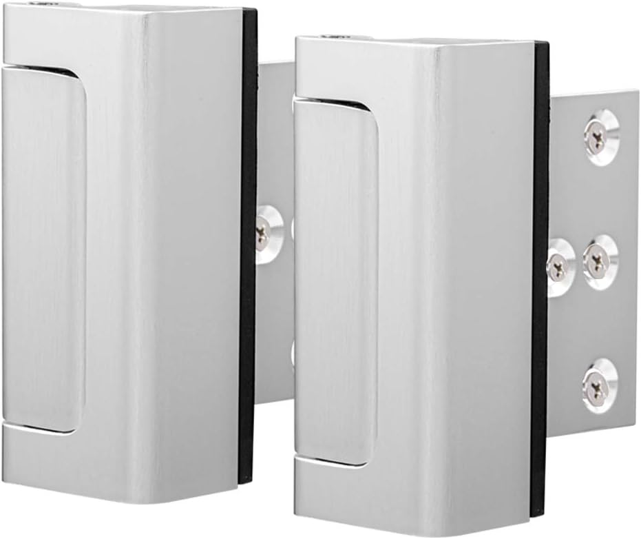 2 Pack BAOWEIJD Child Proof Door Reinforcement Lock for Inward Swinging Doors - Double Home Security Protection