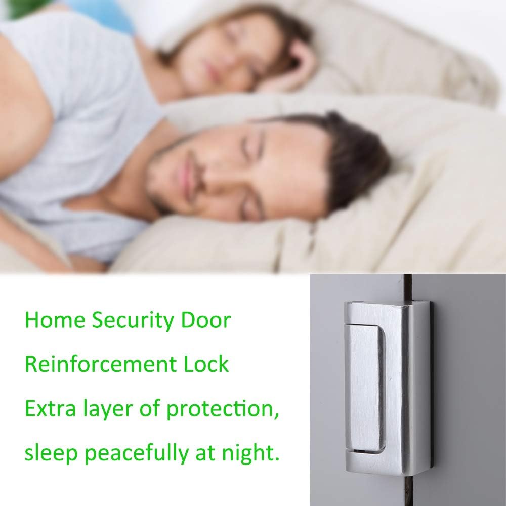 2 Pack BAOWEIJD Child Proof Door Reinforcement Lock for Inward Swinging Doors - Double Home Security Protection