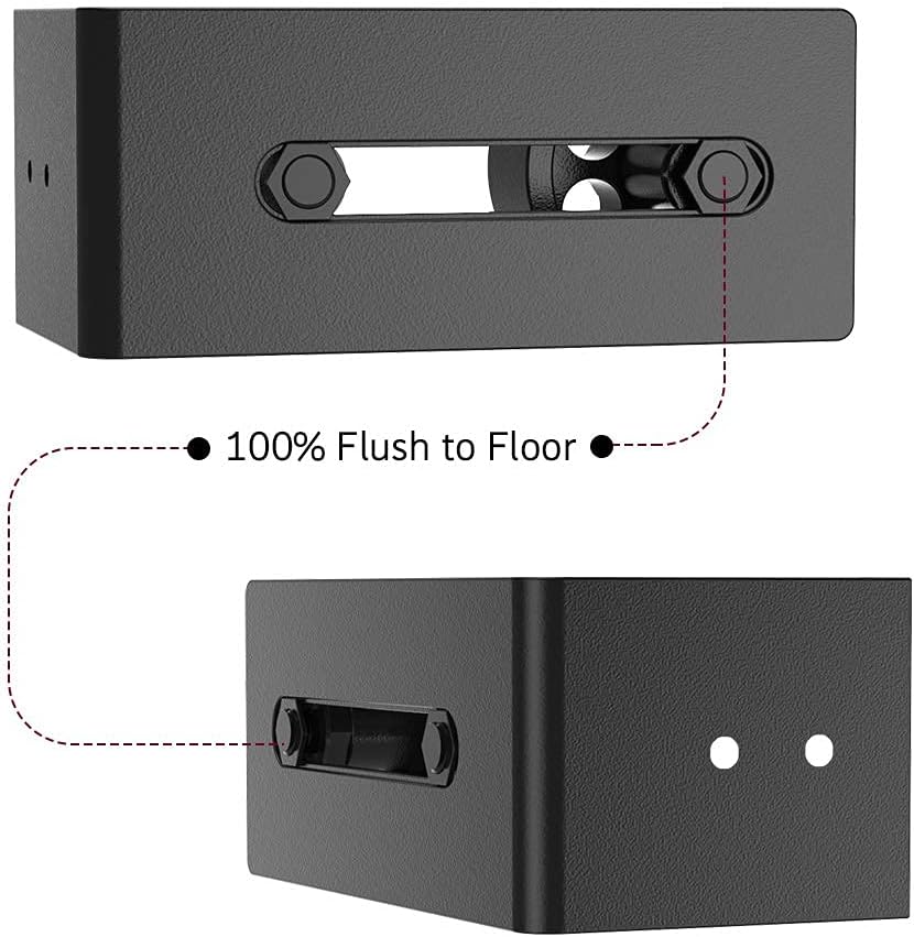 2 Pack Barn Door Floor Guide Wall Mount Stay Roller, 8 Setup Options, Flush Bottom, Black Powder Coated, Felt Strip, Countersunk Holes - SKYSEN (706-2 Pack) - WildKart