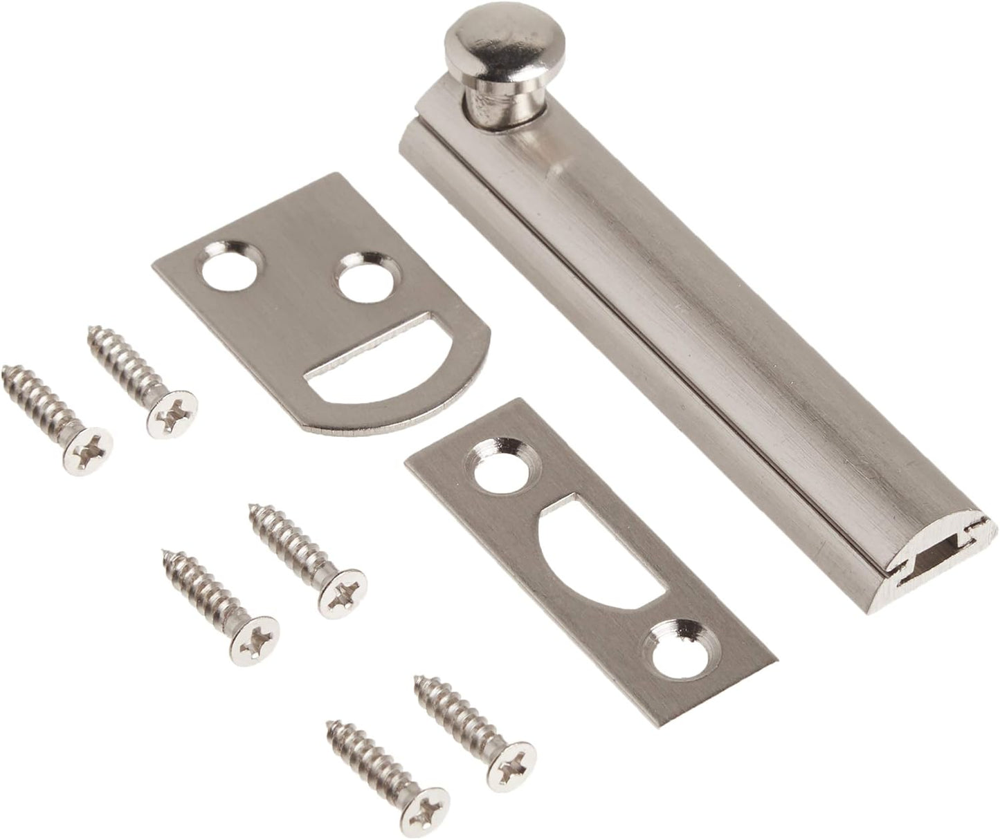 2 Pack Belwith-Keeler Hickory Hardware Security Slide Latch Door Lock Bolt - Heavy-Duty 3 Inch Satin Nickel Finish for Flush or Recessed Doors and Gates