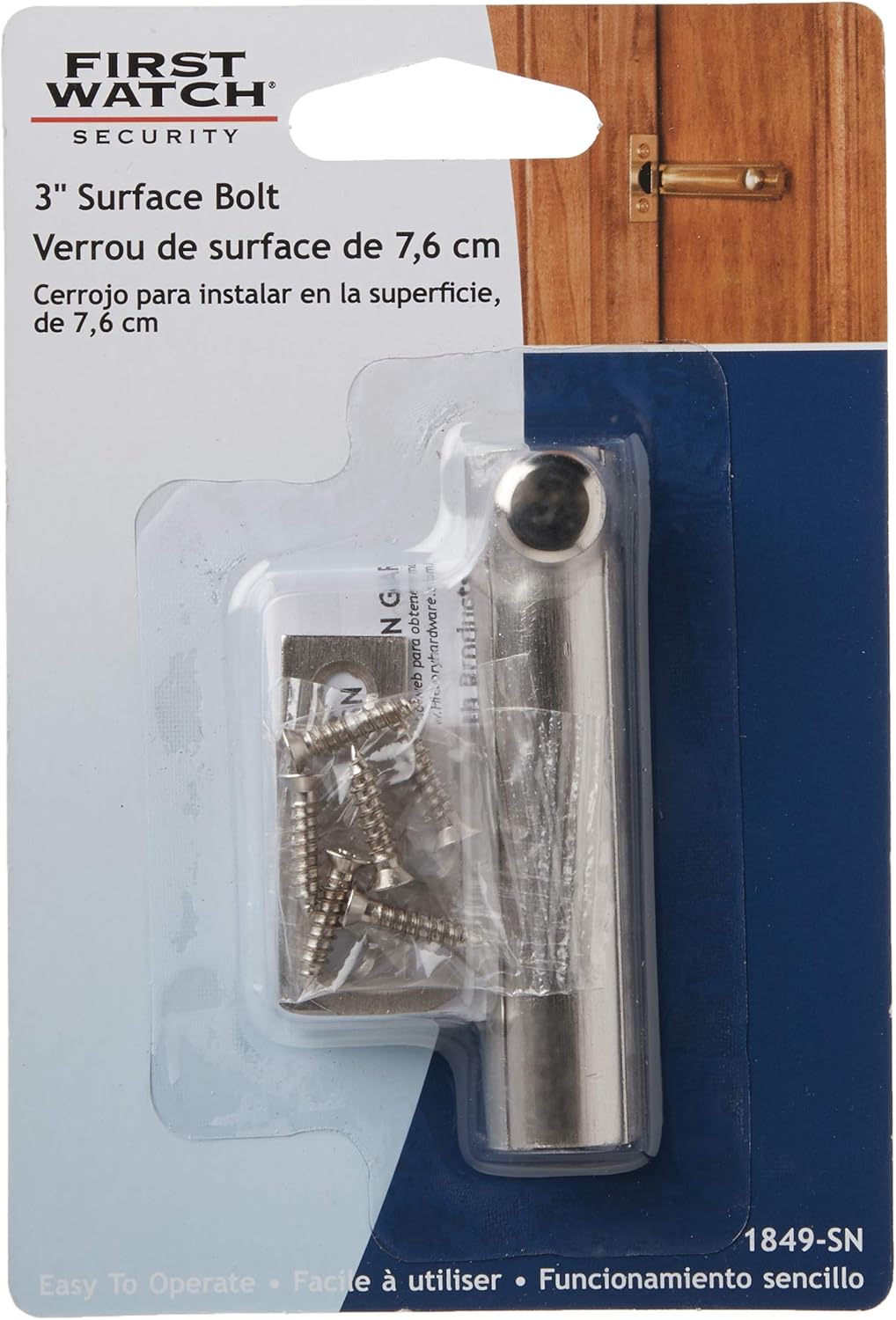 2 Pack Belwith-Keeler Hickory Hardware Security Slide Latch Door Lock Bolt - Heavy-Duty 3 Inch Satin Nickel Finish for Flush or Recessed Doors and Gates