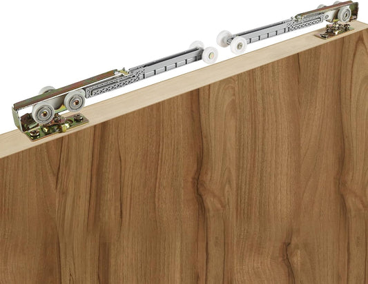 2 Pack Bi-Direction Pocket Door Soft Close/Open Hanger Kit for Johnson Part #1062 - 1" Nylon Ball Bearing - 1-1/4" C.T.C - 165lbs Capacity - Fits Min. 1" Thick Doors - WildKart