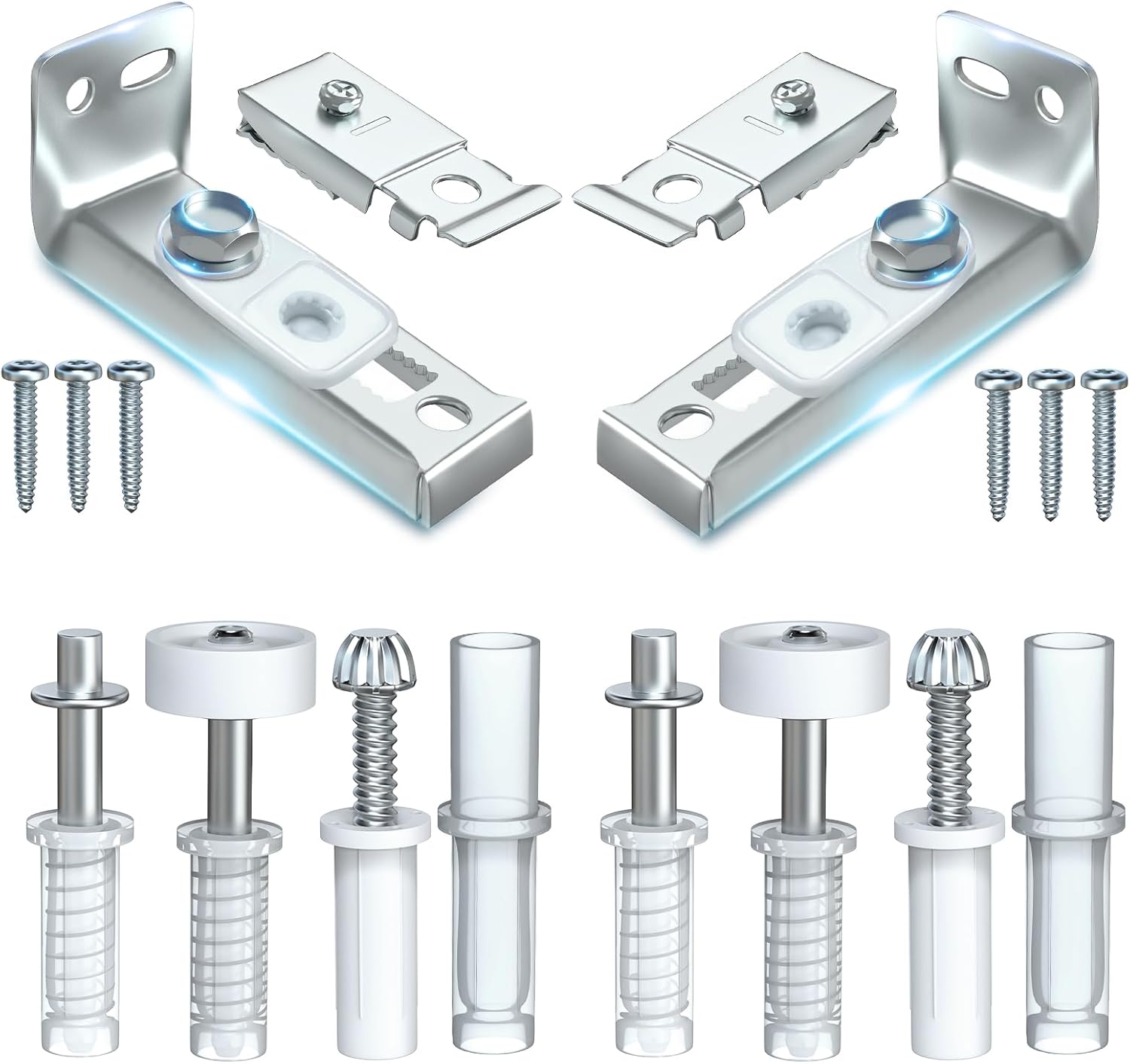 2 Pack Bifold Door Hardware Repair Kit for 1-3/8" Thick Doors - Includes Top/Bottom Brackets, Pivots, Guide Wheel - Closet Doors Sliding/Barn Pocket Hardware by HELEMAN - WildKart