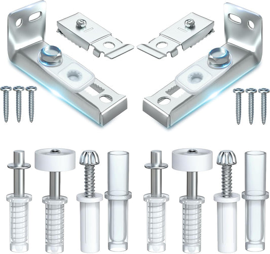 2 Pack Bifold Door Hardware Repair Kit for 1-3/8" Thick Doors - Includes Top/Bottom Brackets, Pivots, Guide Wheel - Closet Doors Sliding/Barn Pocket Hardware by HELEMAN - WildKart