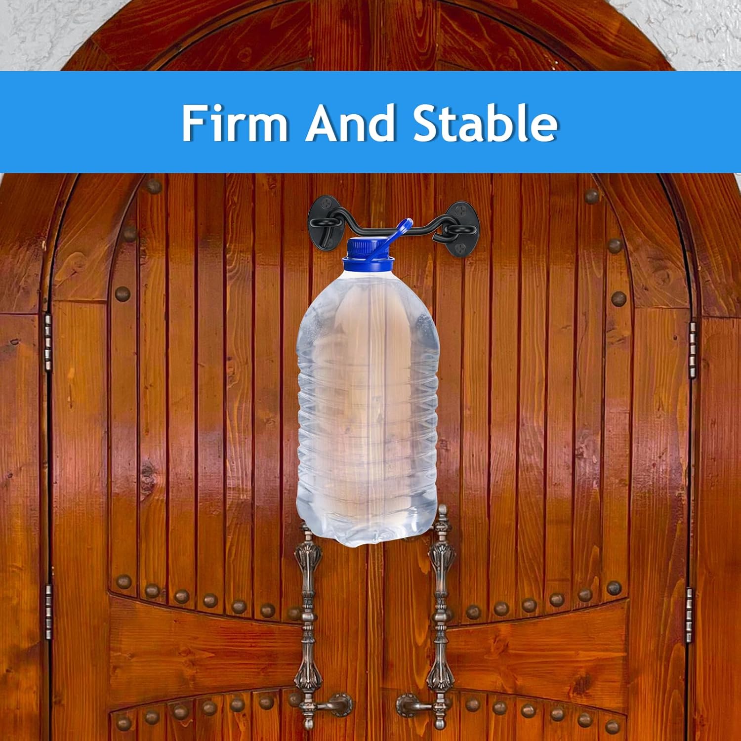 2 Pack Black Hook Lock for Doors, 4 Inch Barn Door Latch with Screws - Gate Latches for Fence, Outdoor Window, Cabinet, Bathroom