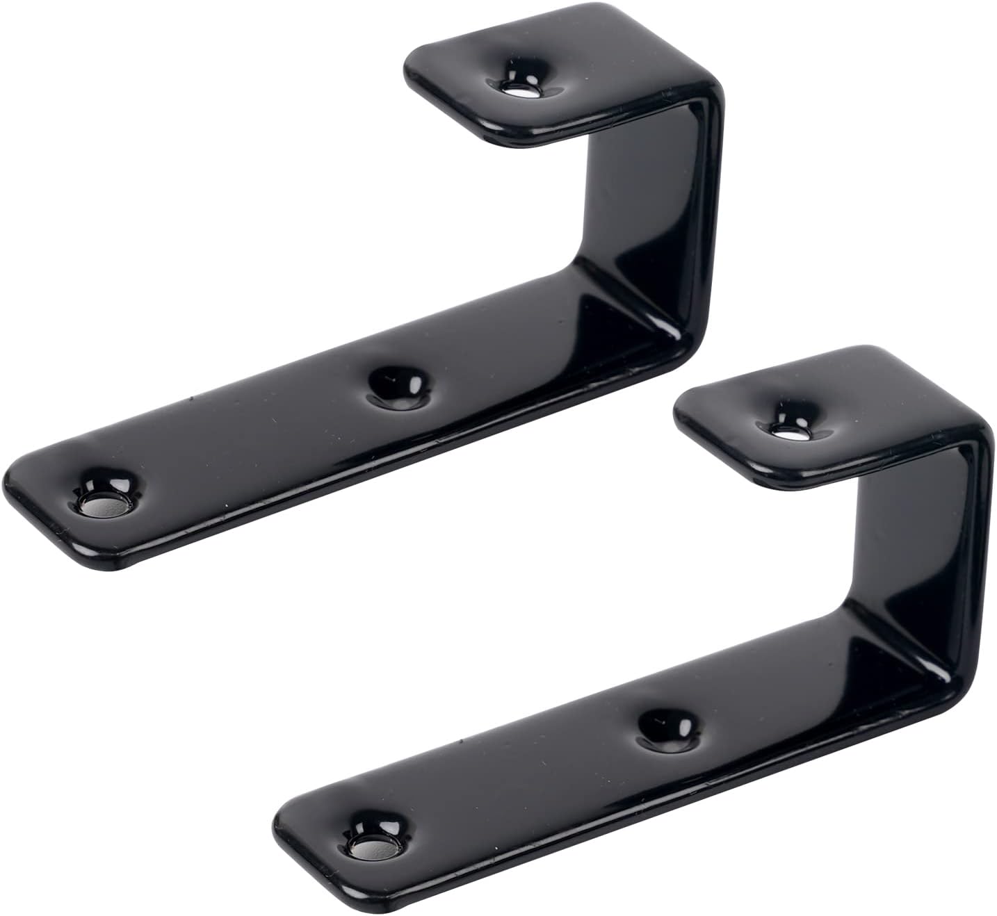 2 Pack Black PVC Metal Bunk Bed Ladder Hooks with Replacement Hardware for Kids, Camper/RV, Loft Beds - Includes 2 Size Screws