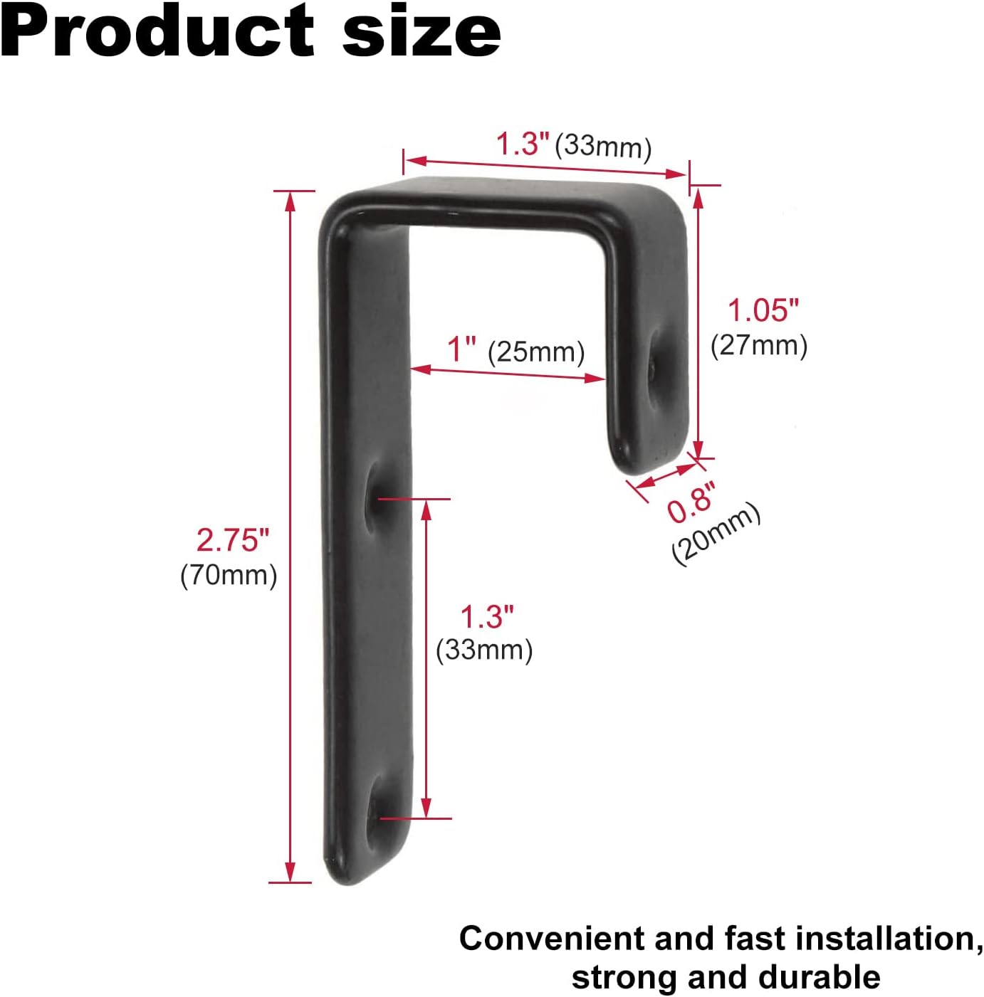 2 Pack Black PVC Metal Bunk Bed Ladder Hooks with Replacement Hardware for Kids, Camper/RV, Loft Beds - Includes 2 Size Screws