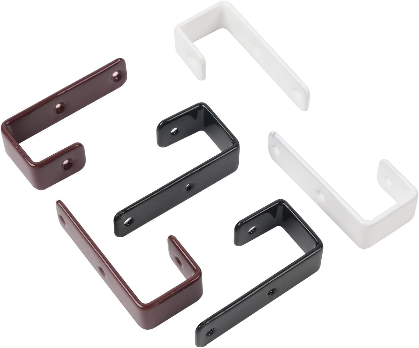 2 Pack Black PVC Metal Bunk Bed Ladder Hooks with Replacement Hardware for Kids, Camper/RV, Loft Beds - Includes 2 Size Screws