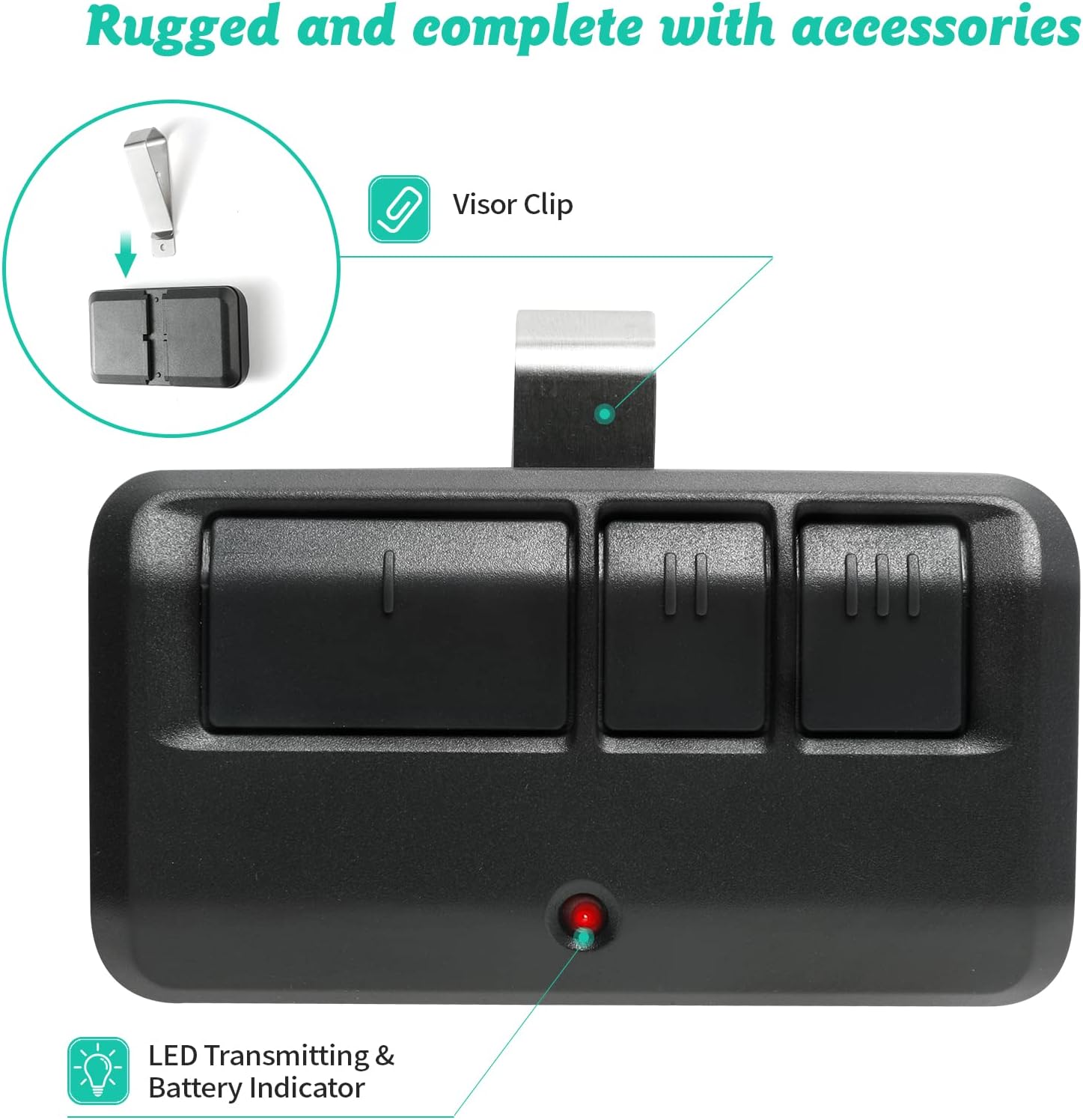 2 Pack Black Replacement Garage Door Opener Remote for Liftmaster, Chamberlain, Genie, Linear & More - Compatible with 893MAX 373LM 973LM 893LM 81LM