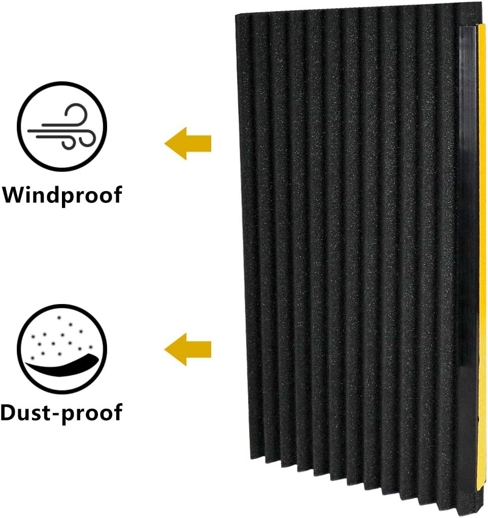 2-Pack Black Window Air Conditioner Foam Insulation Panels, Side Insulating Panel Kit - 17" x 9" x 7/8" - LBG Products