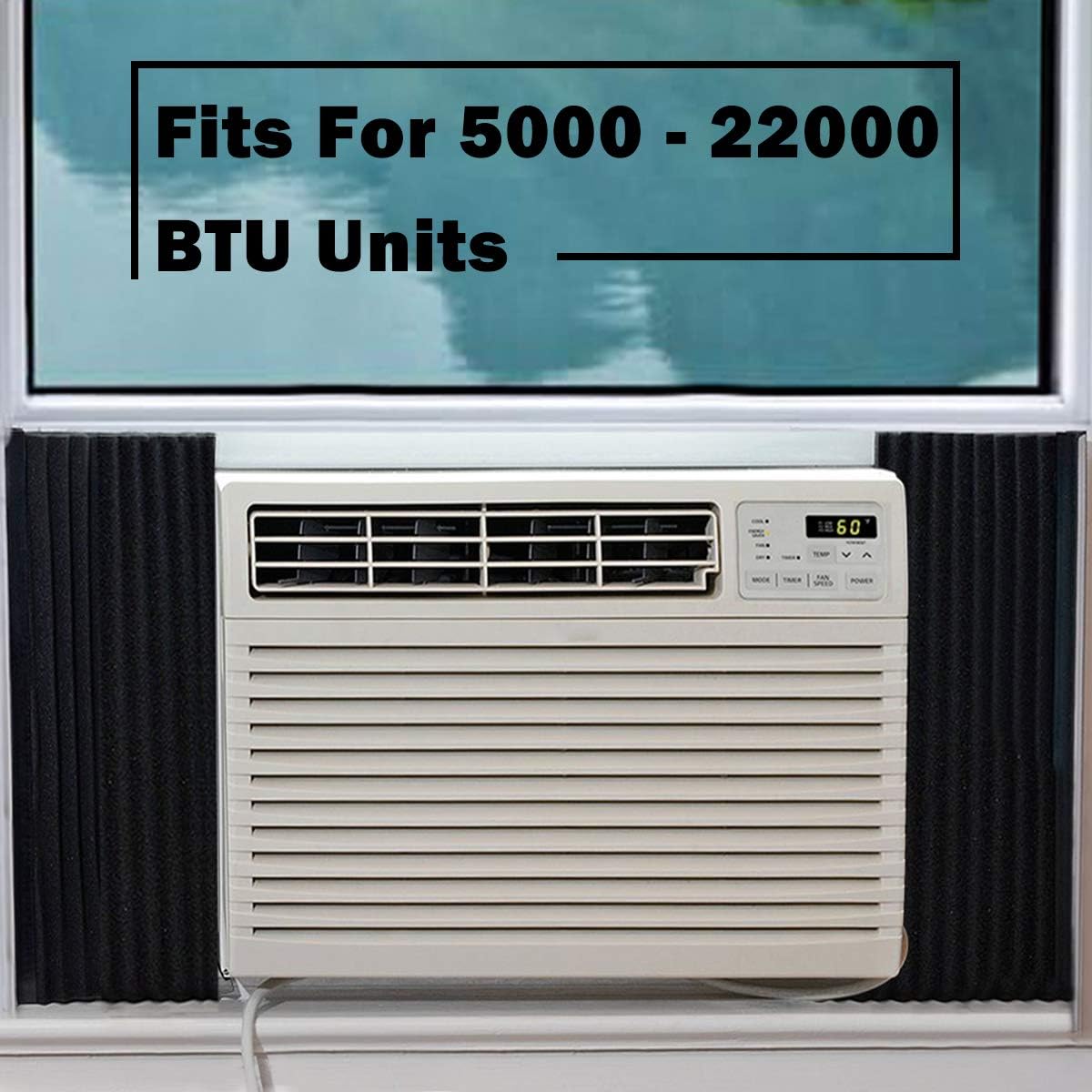 2-Pack Black Window Air Conditioner Foam Insulation Panels, Side Insulating Panel Kit - 17" x 9" x 7/8" - LBG Products
