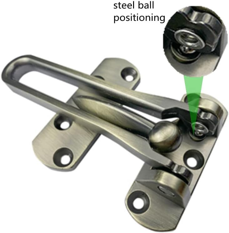 2-Pack Bronze Home Security Door Locks for Swing-in Doors with Reinforcement Bar - Solid Latch Guard Clasp for Front Doors - Kids Safety Locks