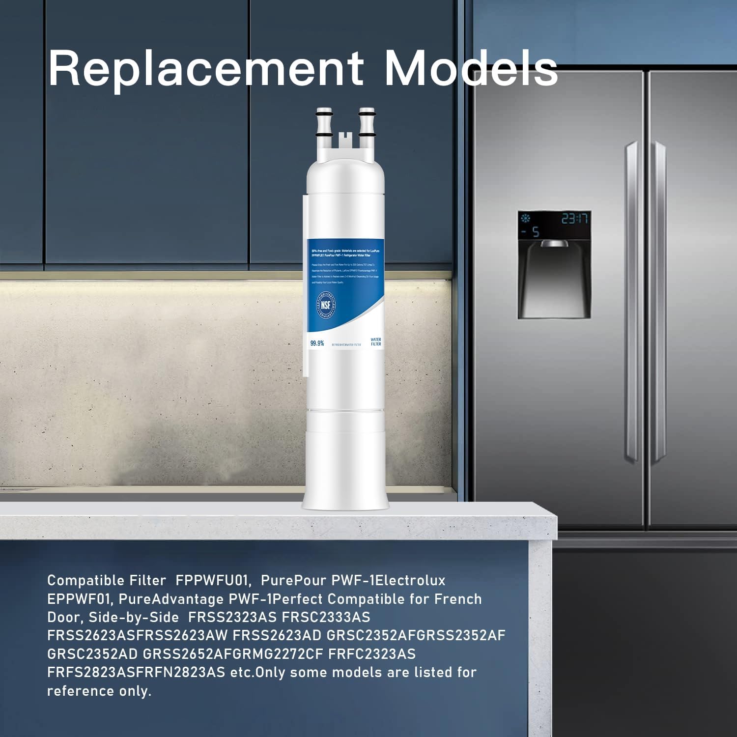 2-Pack Compatible Water Filter Replacement for EPPWF01, PWF-1, PurePour PWF-1 - Generic FPPWFU01