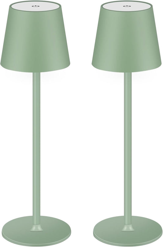 2-Pack Cordless LED Desk Lamps, Rechargeable Touch Night Lights with 5000mAh Battery, Wireless Minimalist Design for Restaurant, Bedroom, Bars, Outdoor Parties, Camping, Coffee Shops - BGFHome
