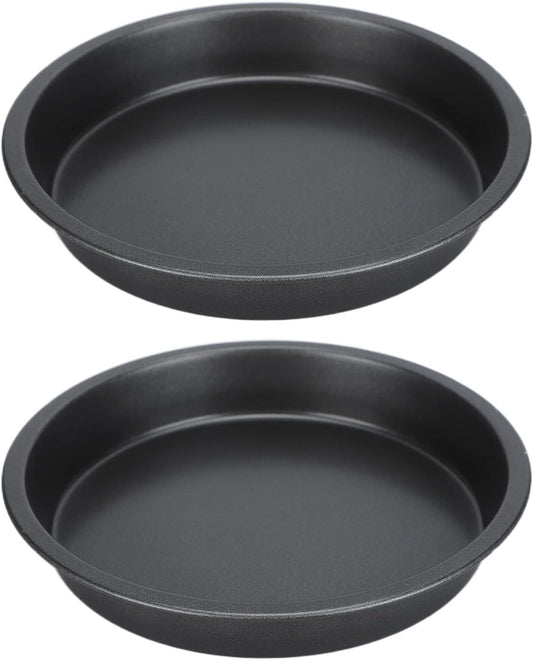 2 Pack Deep Dish Pizza Pan Set - 9 Inch Non-Stick Carbon Steel Baking Pans for Kitchen and Bakery