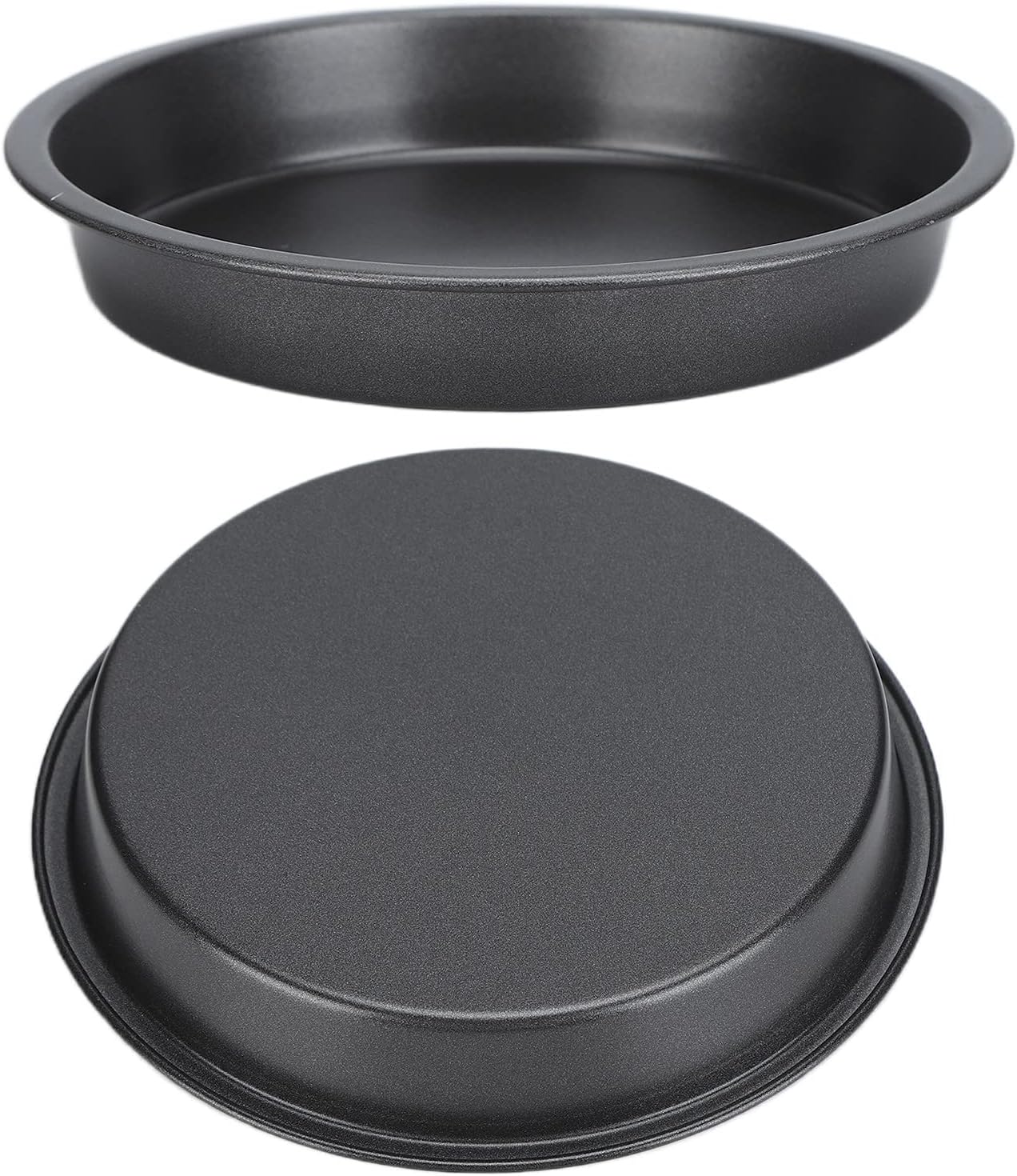 2 Pack Deep Dish Pizza Pan Set - 9 Inch Non-Stick Carbon Steel Baking Pans for Kitchen and Bakery