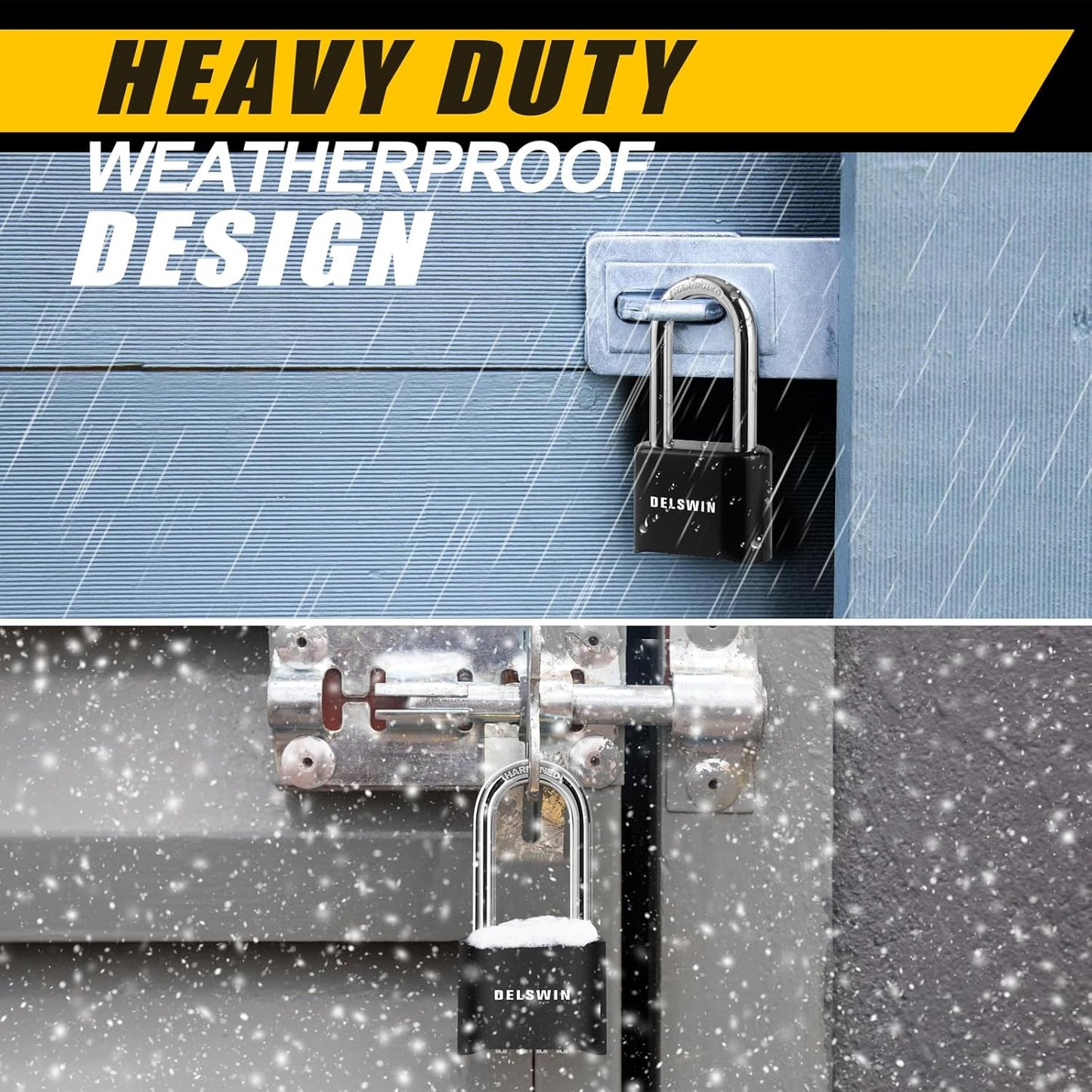 2 Pack DELSWIN Weatherproof Combination Lock Outdoor Padlock with Extended 2-1/2 in. Long Shackle - Ideal for Gates, Sheds, Trailers, and Lockers - WildKart