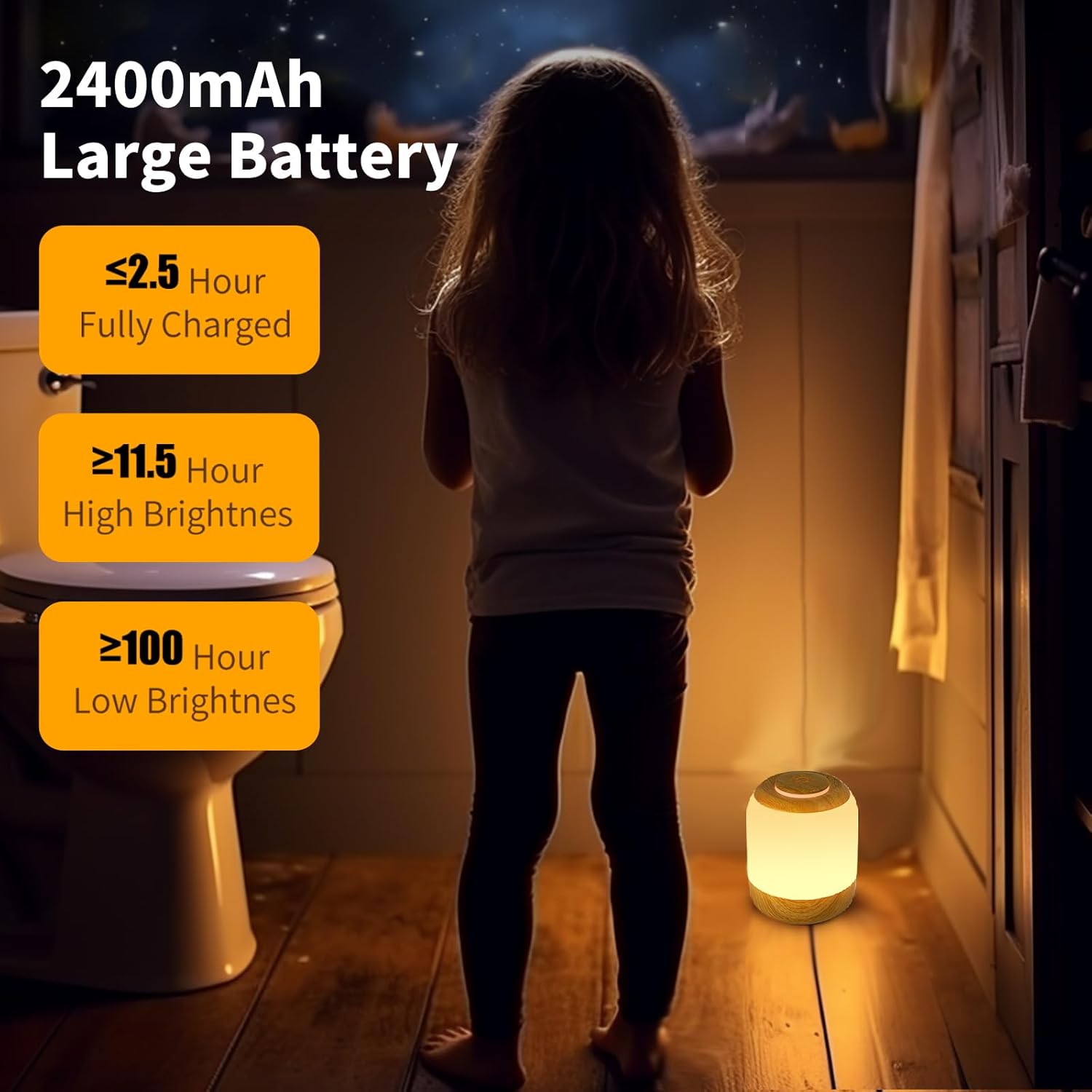 2-Pack Deogos Soft Night Light for Baby, Kids, and Adults - Touch Lamp with 3 Colors, Dimmable, USB Rechargeable - Cute Bedside Lamp for Bedrooms and Baby Nursery