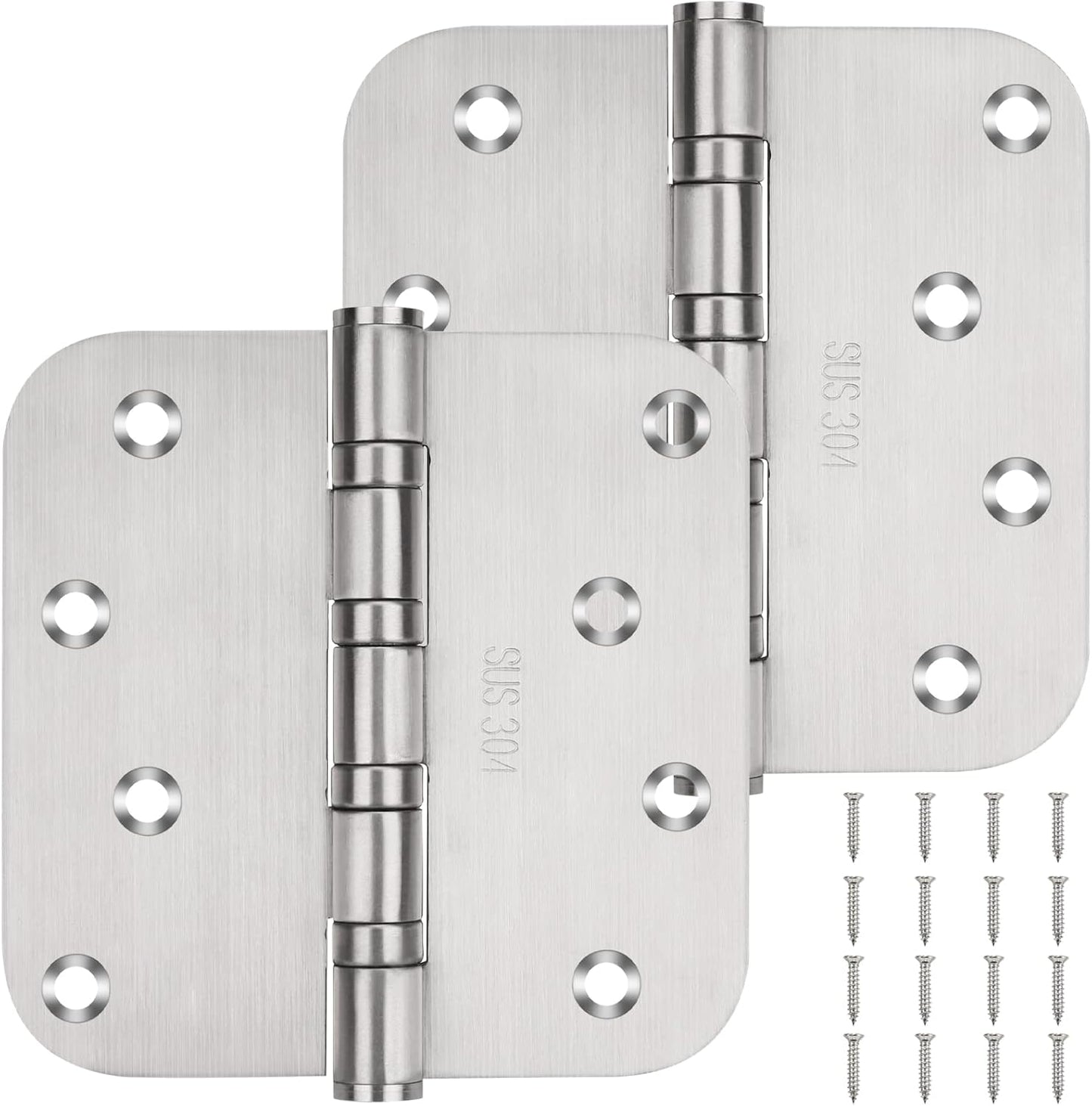 2 Pack Dirawell 304 Stainless Steel 4'' X 4'' Ball Bearing Door Hinges for Commercial and Residential Doors