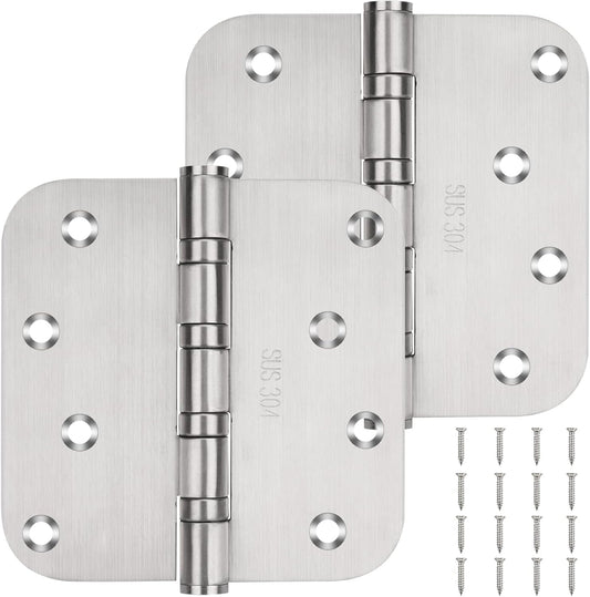 2 Pack Dirawell 304 Stainless Steel 4'' X 4'' Ball Bearing Door Hinges for Commercial and Residential Doors