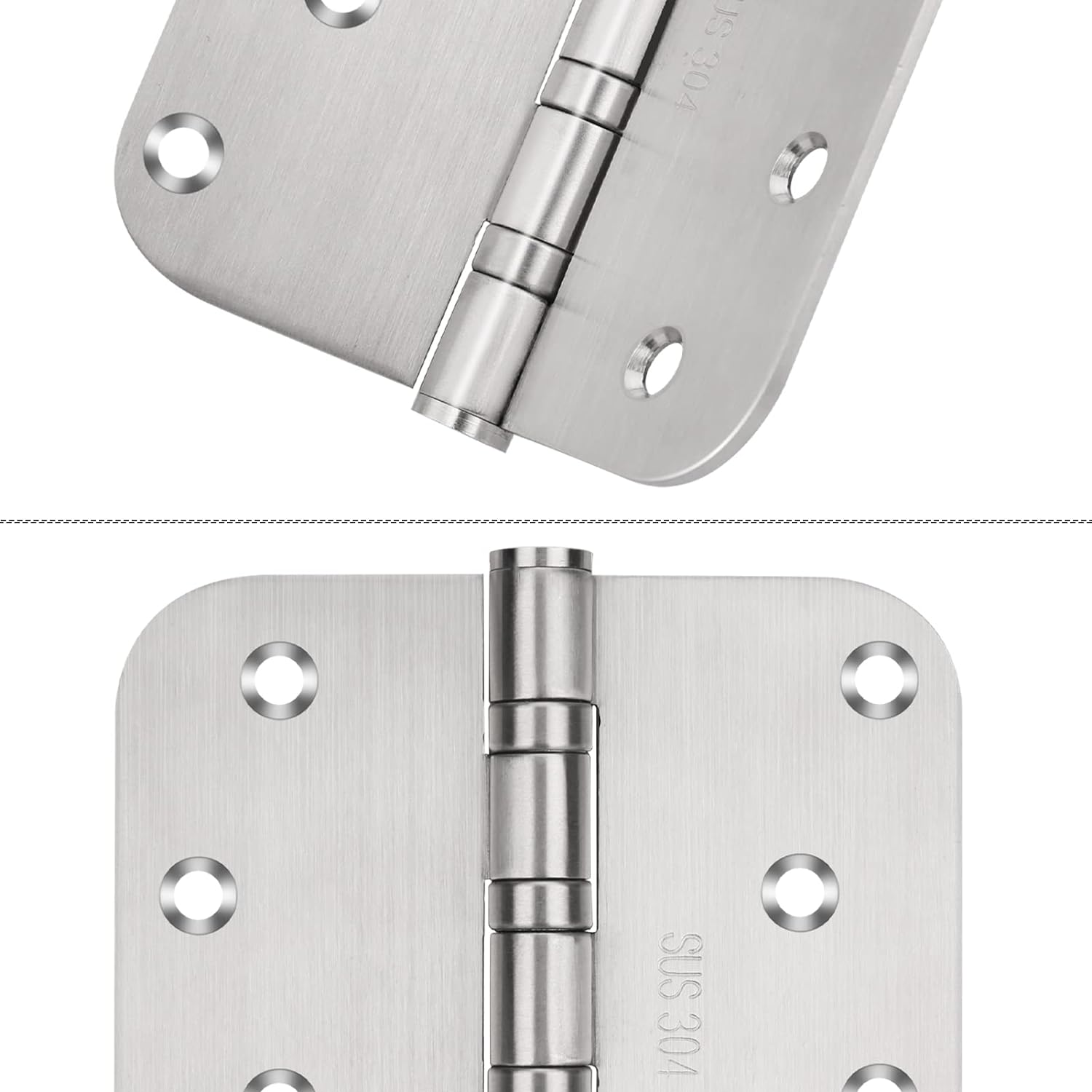 2 Pack Dirawell 304 Stainless Steel 4'' X 4'' Ball Bearing Door Hinges for Commercial and Residential Doors