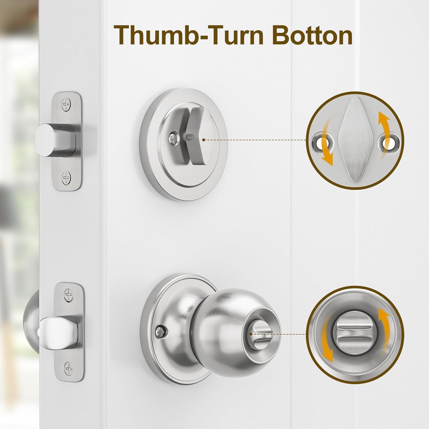 2 Pack Entry Door Knob and Deadbolt Lock Set - Keyed Alike Exterior Door Locksets for Entrance/Front Door - Satin Nickel