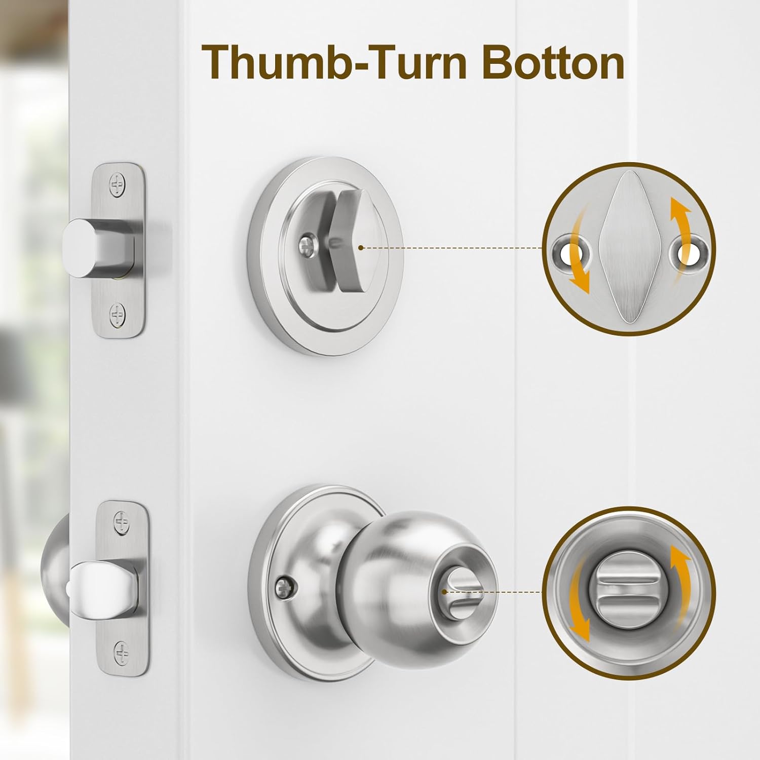 2 Pack Entry Door Knob and Deadbolt Lock Set - Keyed Alike Exterior Door Locksets for Entrance/Front Door - Satin Nickel