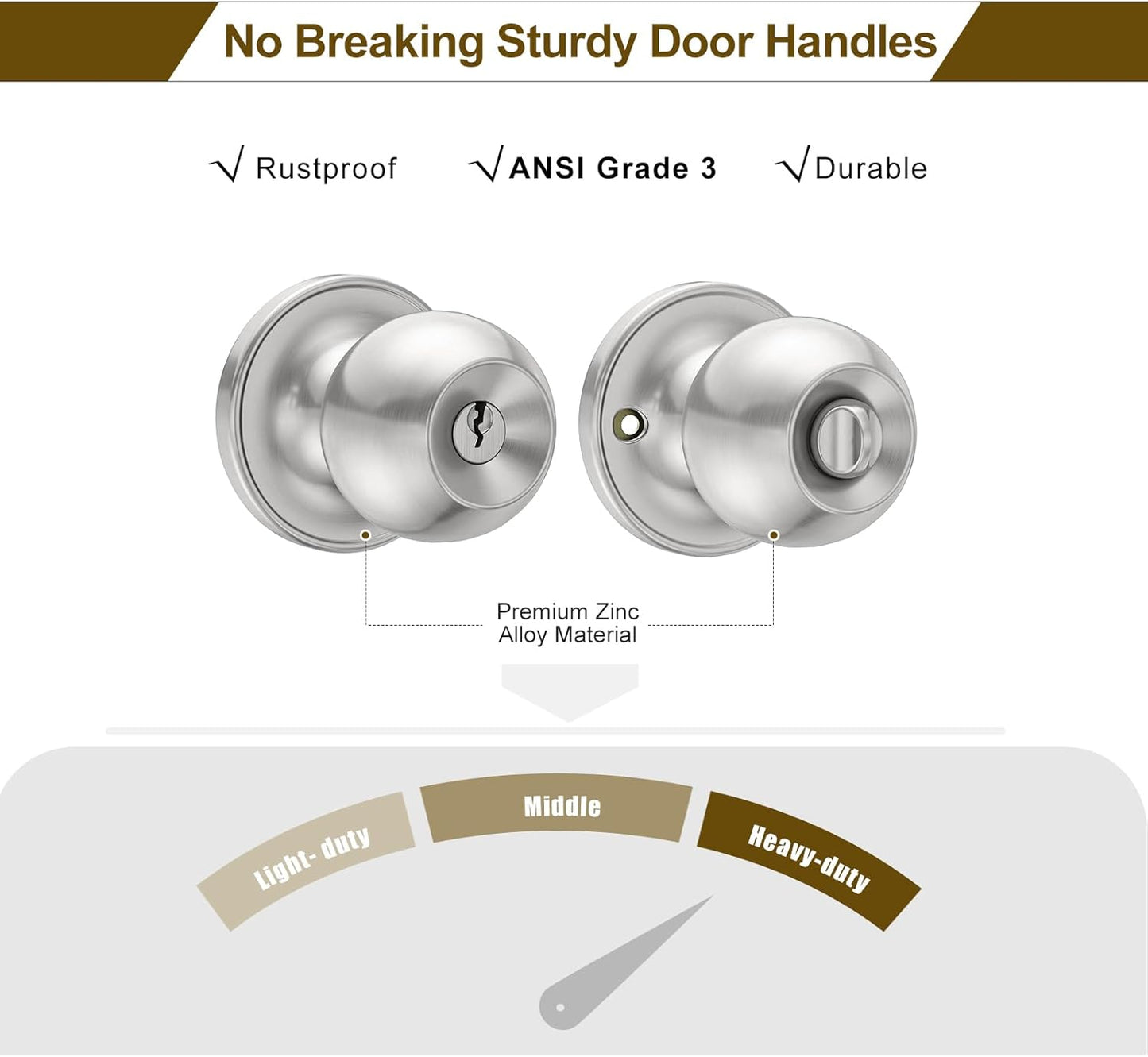 2 Pack Entry Door Knob and Deadbolt Lock Set - Keyed Alike Exterior Door Locksets for Entrance/Front Door - Satin Nickel