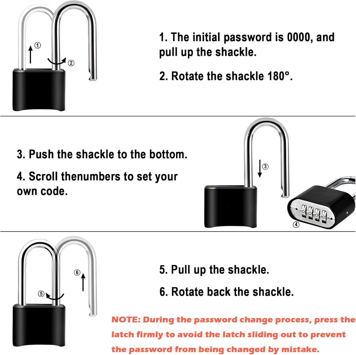 2-Pack Faburo 4-Digit Combination Locks with Long Shackle - Heavy Duty Waterproof Padlocks for Outdoor Fence, Locker, Gym, Sheds, Gate Hasps - WildKart