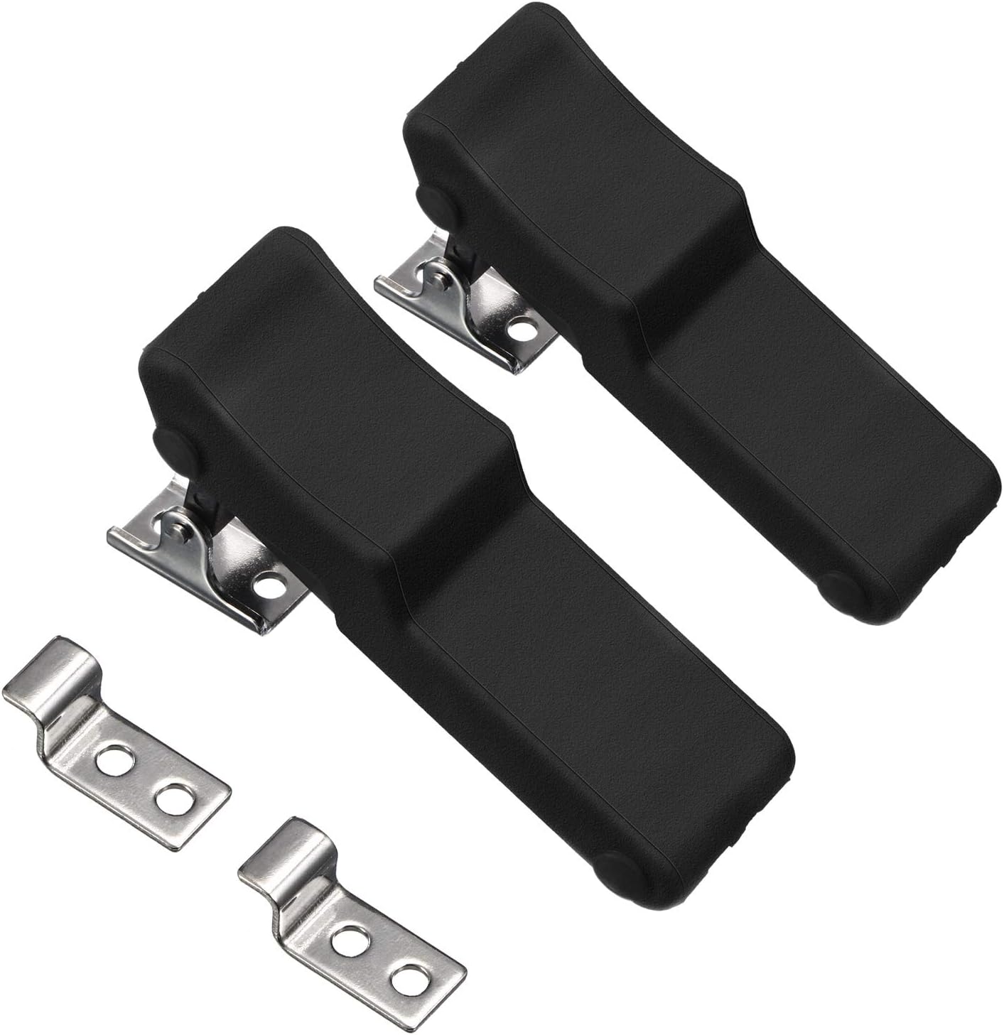 2 Pack Flexible Rubber Draw Latch Set for Cooler, Boat Compartment, Cargo Box - Stainless Steel Keeper & Bracket - Mudder