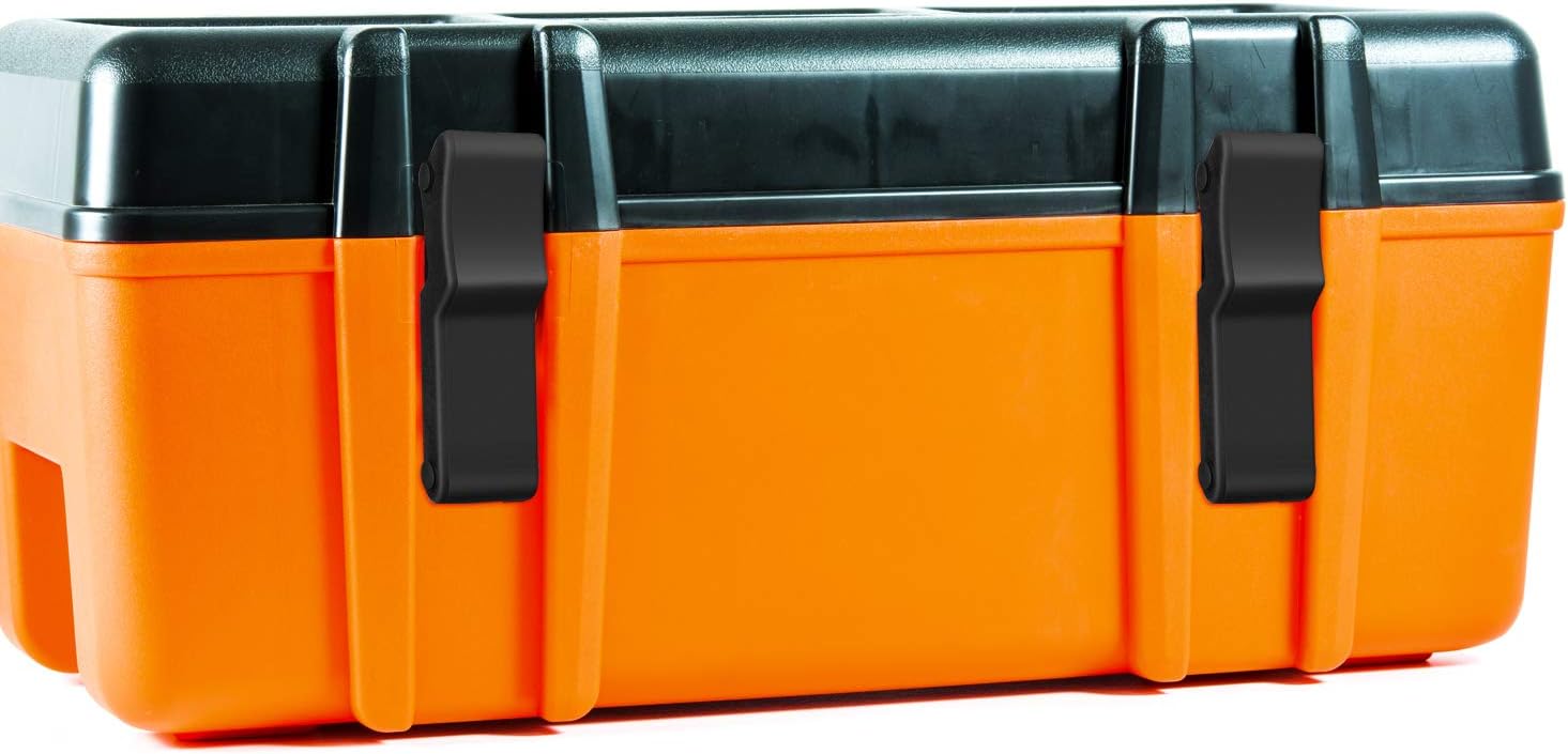 2 Pack Flexible Rubber Draw Latch Set for Cooler, Boat Compartment, Cargo Box - Stainless Steel Keeper & Bracket - Mudder