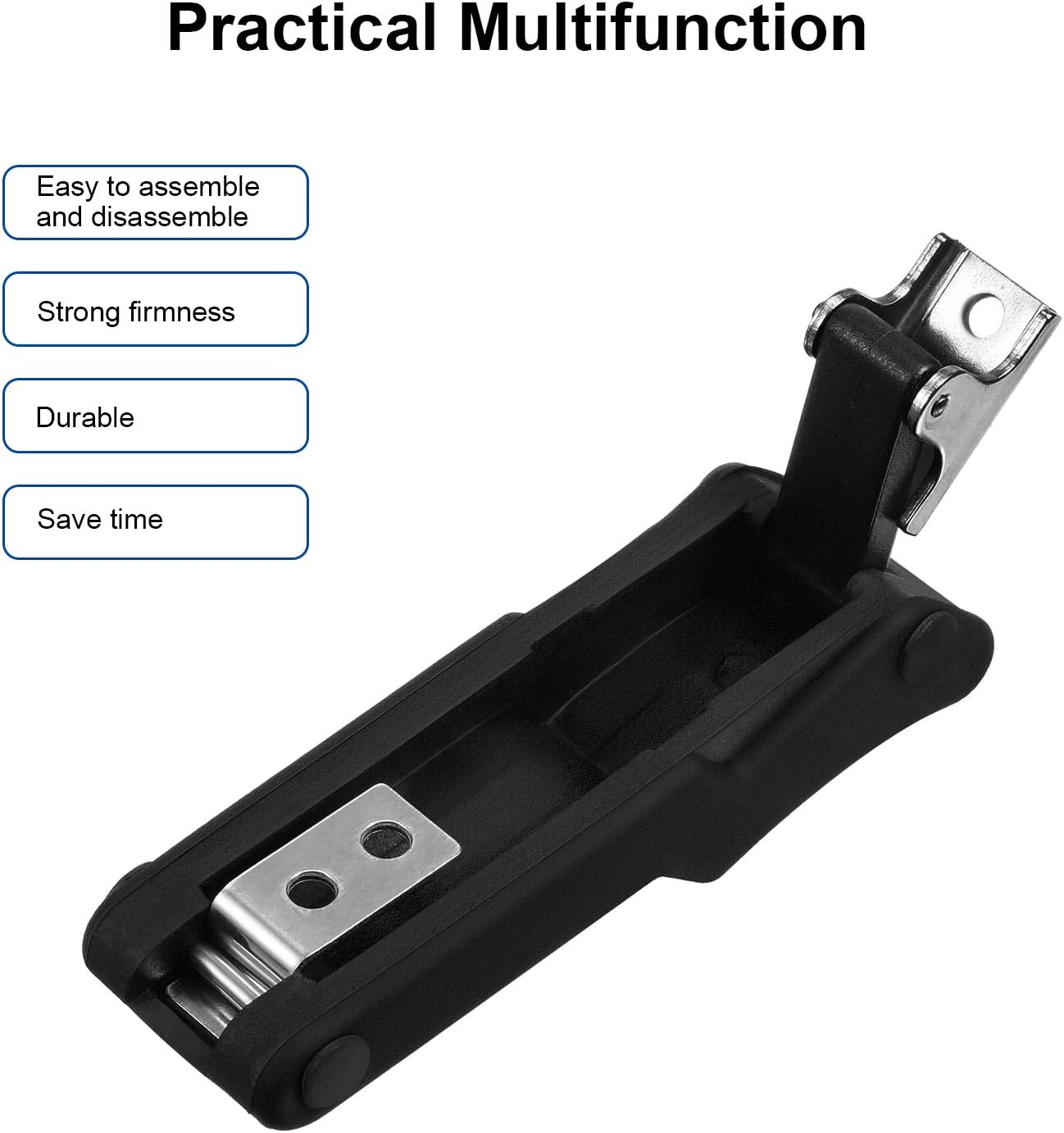 2 Pack Flexible Rubber Draw Latch Set for Cooler, Boat Compartment, Cargo Box - Stainless Steel Keeper & Bracket - Mudder