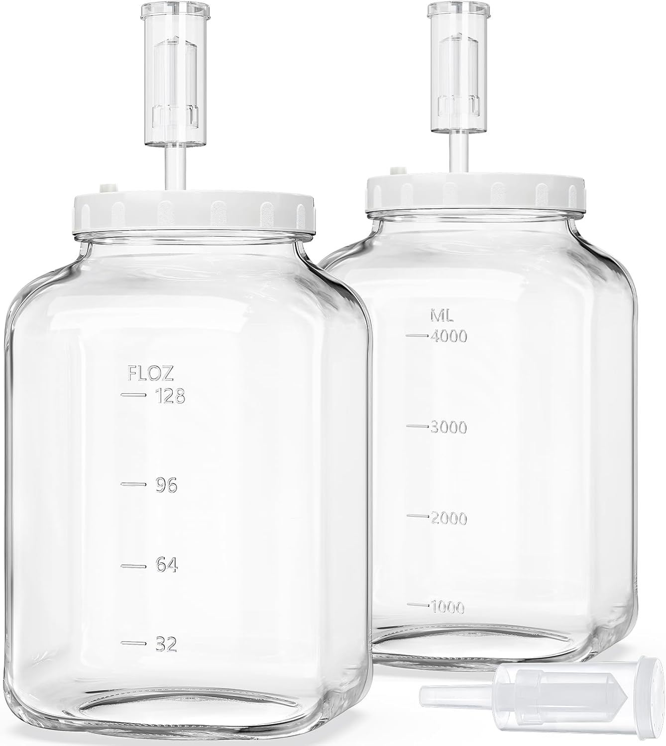 2-Pack Folinstall 1.5 Gallon Fermentation Jars with Airtight Lids, Airlocks, and Scale Marks - Wide Mouth Glass Mason Jars for Pickles, Mead, and Kimchi