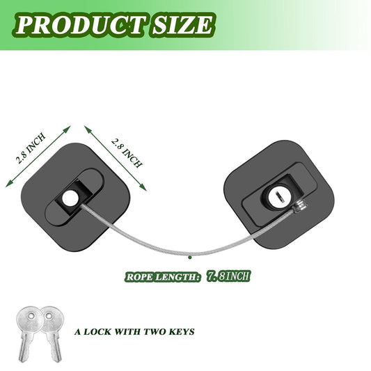 2 Pack Frenflu Refrigerator Lock with 4 Keys - Secure Lock for Fridge, Freezer, Cabinets, Drawers, Closets, Windows, and More