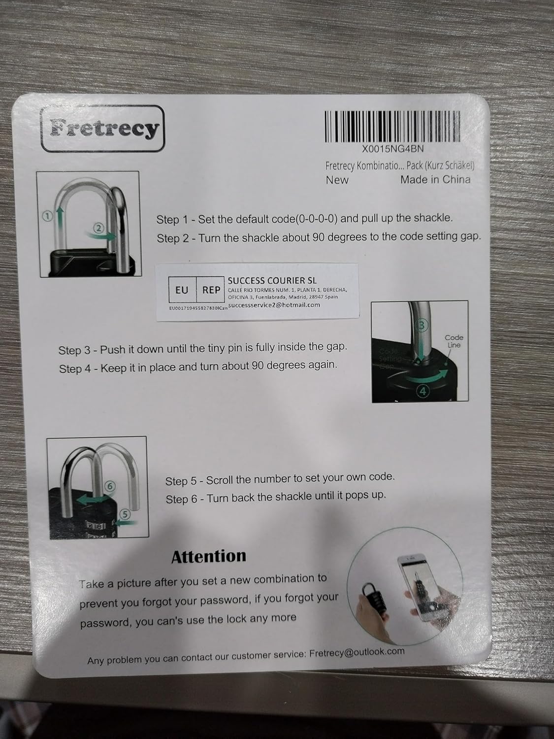 2 Pack Fretrecy Heavy Duty Combination Padlocks with Short Shackle - 4 Digit Resettable Locks for School, Gym, Outdoor Locker, Cabinet, Gate - 6.5cm Long