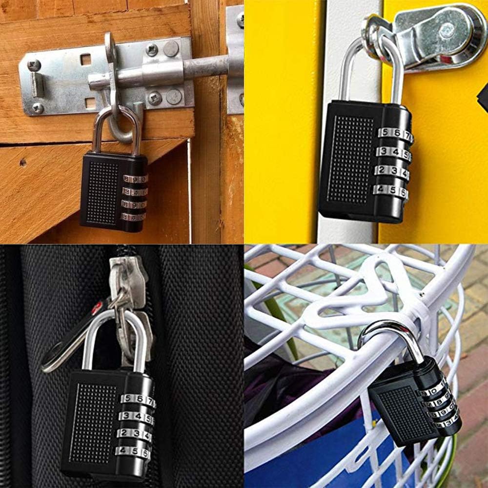 2 Pack Fretrecy Heavy Duty Combination Padlocks with Short Shackle - 4 Digit Resettable Locks for School, Gym, Outdoor Locker, Cabinet, Gate - 6.5cm Long