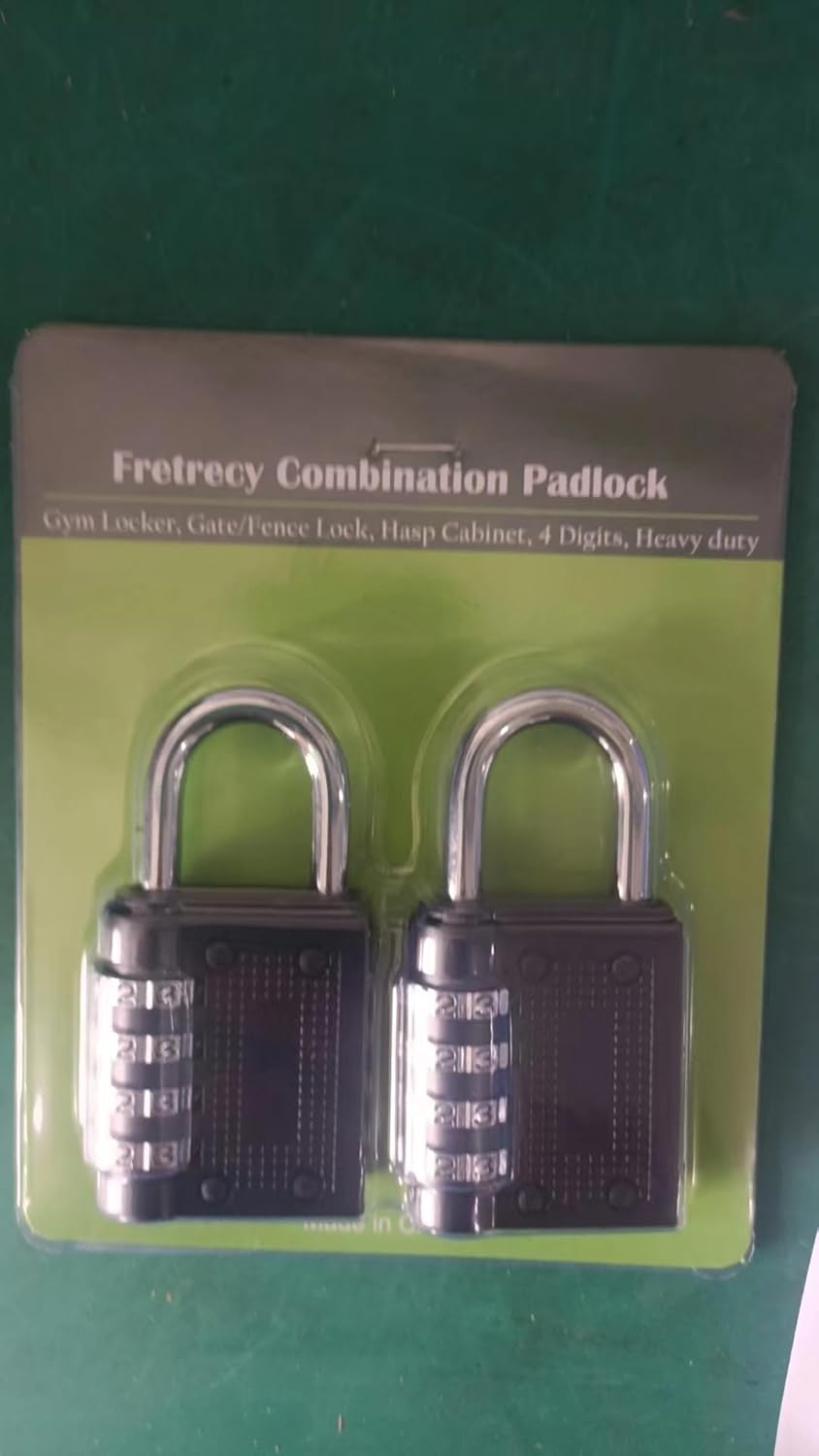 2 Pack Fretrecy Heavy Duty Combination Padlocks with Short Shackle - 4 Digit Resettable Locks for School, Gym, Outdoor Locker, Cabinet, Gate - 6.5cm Long