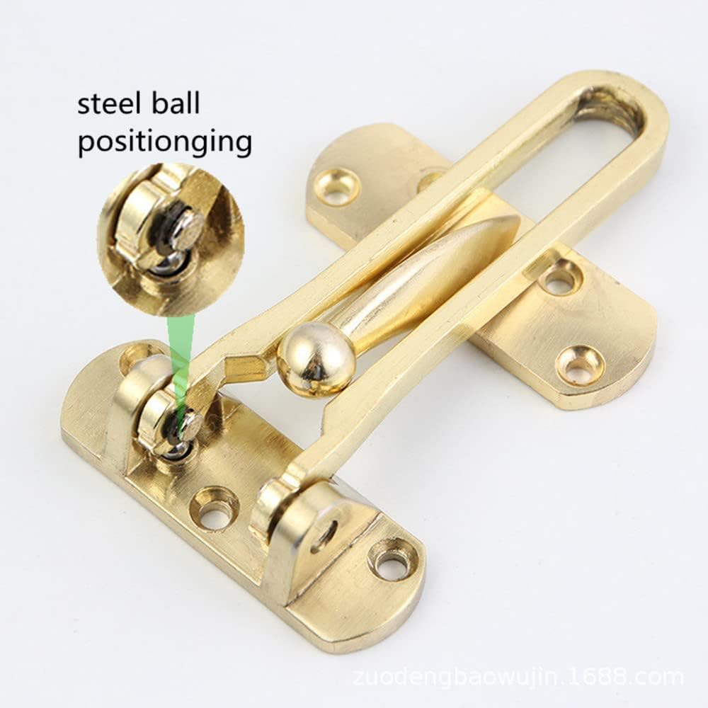 2 Pack Golden Door Reinforcement Lock Swing Bar for Home Security - Solid Latch Guard Clasp for Front Doors