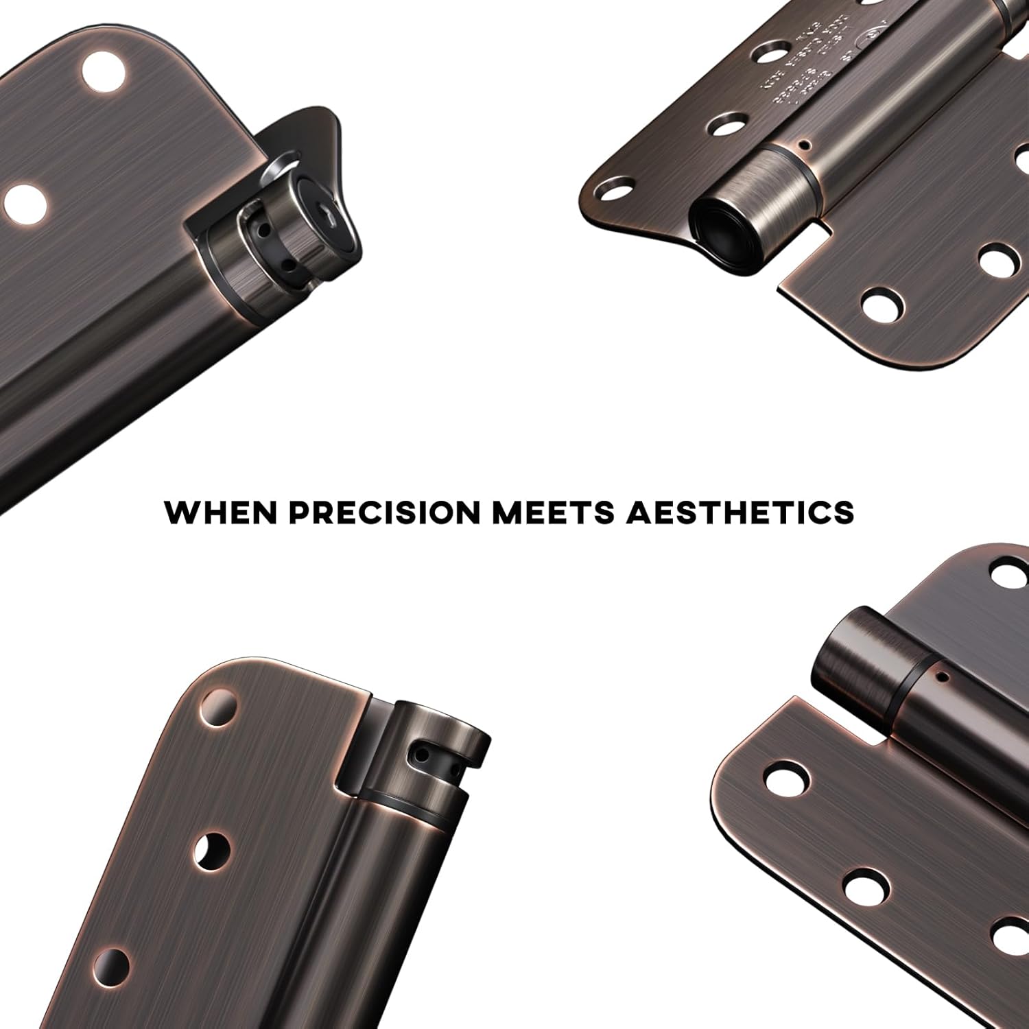 2 Pack Goldenwarm Oil Rubbed Bronze Self Closing Door Hinges - 4 Inch with 5/8" Radius Corners, Adjustable Residential & Heavy-Duty Hardware