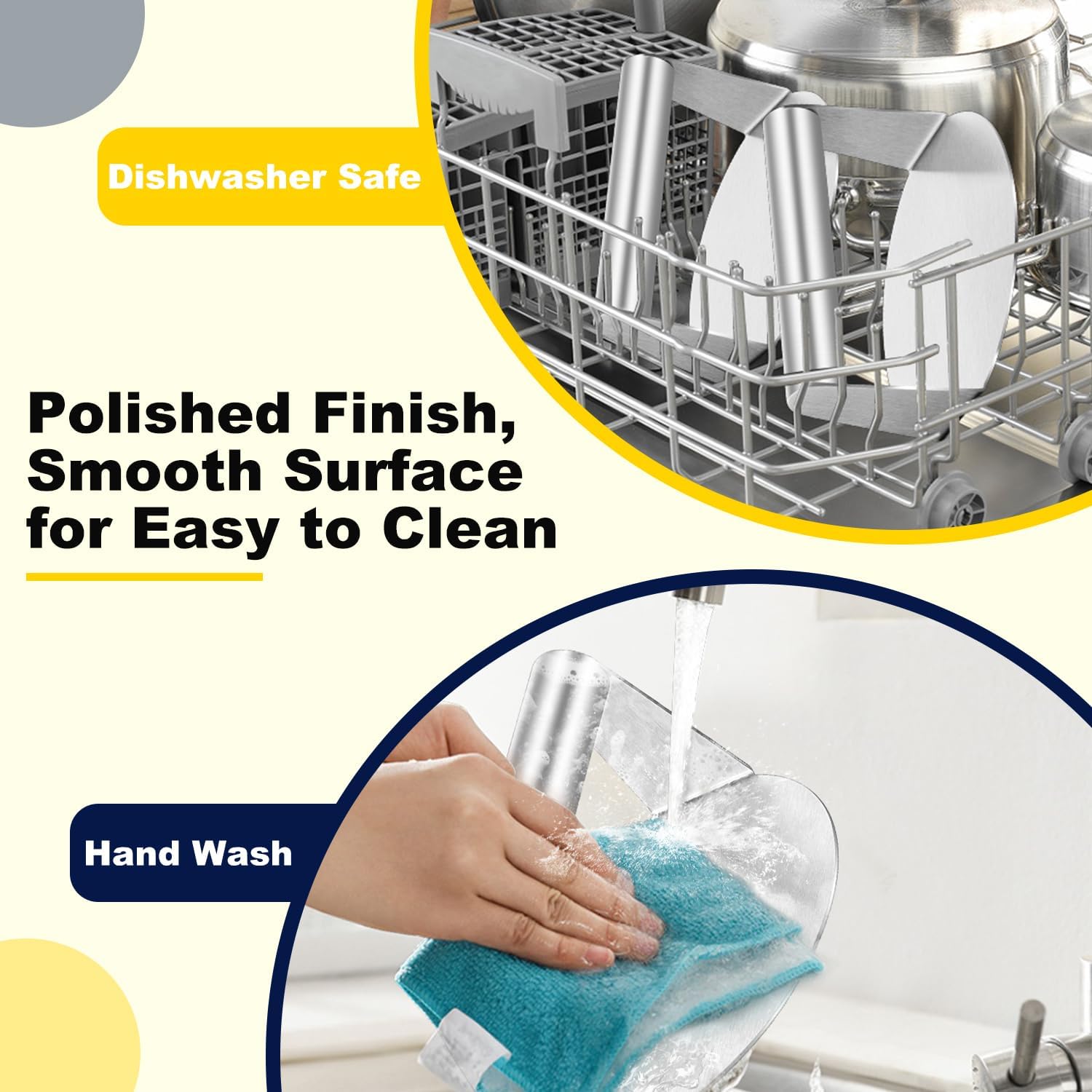 2 Pack HaSteeL 6" Round Stainless Steel Burger Press Smashers for Griddle Grill - Perfect for Bacon, Steak, Sandwiches, and Hash Browns - Non-Stick and Dishwasher Safe - Indoor and Outdoor Use