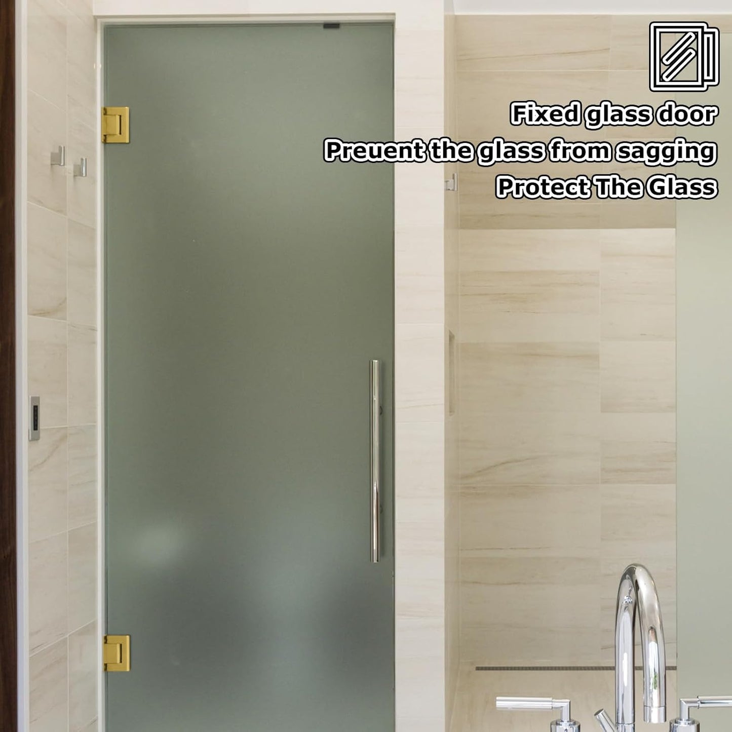 2 Pack Heavy Duty 90 Degree Glass Door Hinges for 8-12 mm Frameless Shower Doors - Stainless Steel Bathroom Gate Clamp - Wall-to-Glass Replacement Part