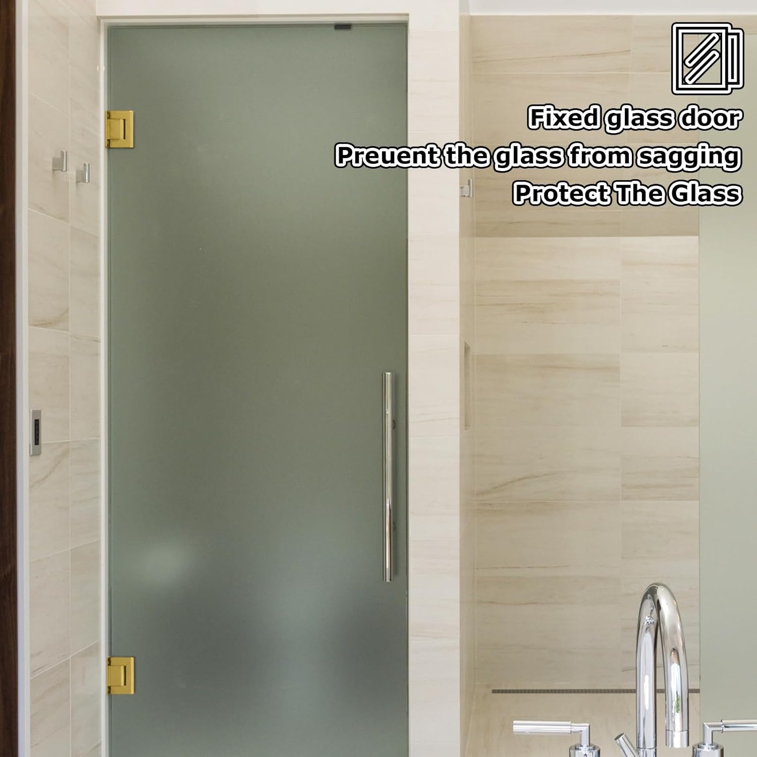 2 Pack Heavy Duty 90 Degree Glass Door Hinges for 8-12 mm Frameless Shower Doors - Stainless Steel Bathroom Gate Clamp - Wall-to-Glass Replacement Part