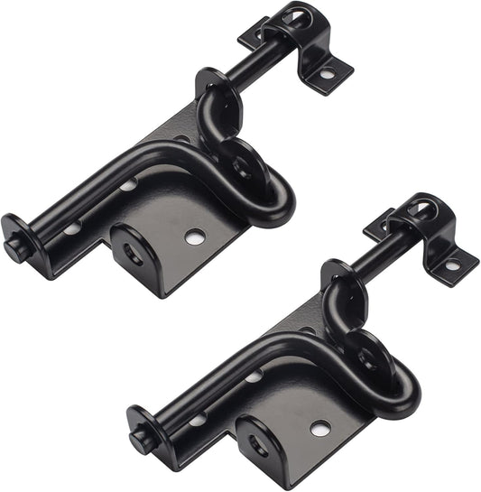 2 Pack Heavy Duty Slide Bolt Gate Latch with Padlock Hole for Wooden Fences and Barn Doors