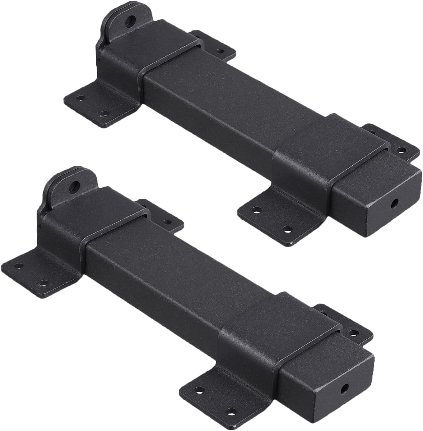 2 Pack Heavy Duty Slide Gate Latch with Padlock Hole for Wooden Fences, Barn Doors, Outdoor Gates - Matte Black