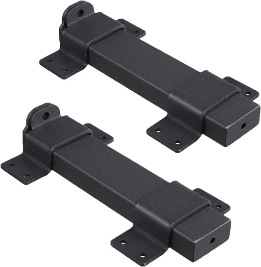 2 Pack Heavy Duty Slide Gate Latch with Padlock Hole for Wooden Fences, Barn Doors, Outdoor Gates - Matte Black