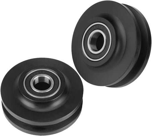 2-Pack Heavy Duty Sliding Barn Door Wheels - Smooth & Quiet Pulley Rollers for DIY Barn Doors - Cabinet Window Hardware