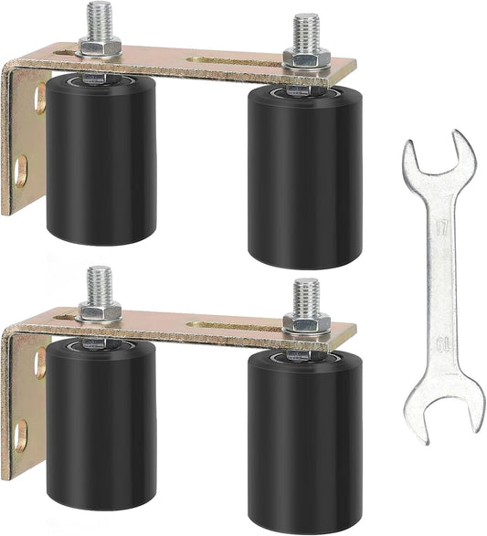 2 Pack Heavy Duty Sliding Gate Roller Guide Kit with L-Brackets - Universal Adjustable 2-3/4" Rolling Gate Hardware - WildKart