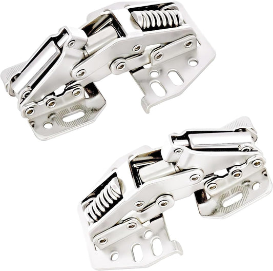 2 Pack Heavy Duty Soft Close Cabinet Lid Stay Hinges - Supports Up to 25KG